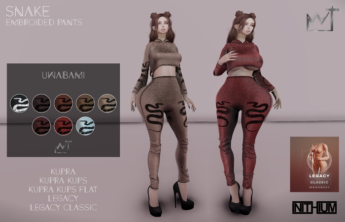 // UWABAMI // SNAKE Embroidered Pants FATPACK