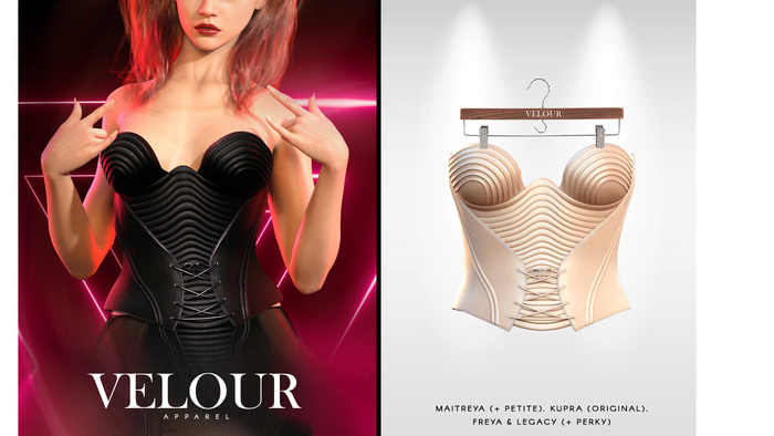 VELOUR APPAREL: "Diane" Corset (Nudes No. 1)