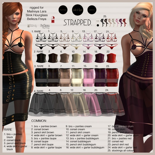 S&P strapped. skirt + garter Lara cream (rez to unpack)