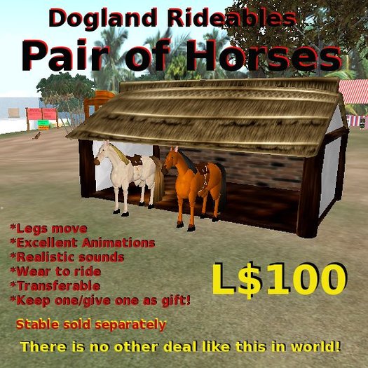 2 Ridable Horses Boxed