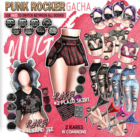 Mug - Punk Rocker - #10 Fishnet Top Pink
