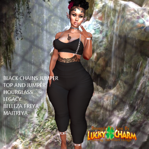 *BLACK CHAIN* JUMPER AND TOP
