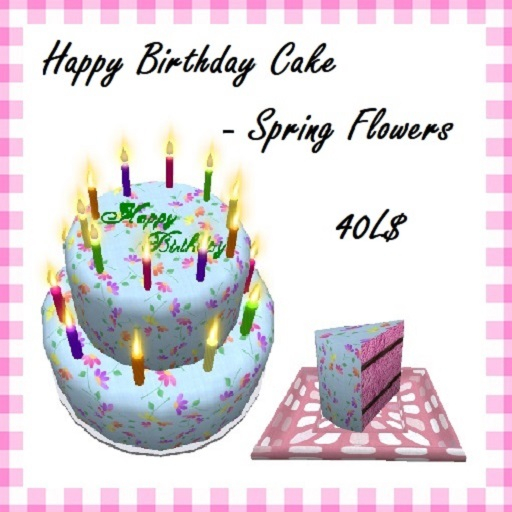 *Cuppy*Cakes* Happy Birthday Cake - Spring Flowers
