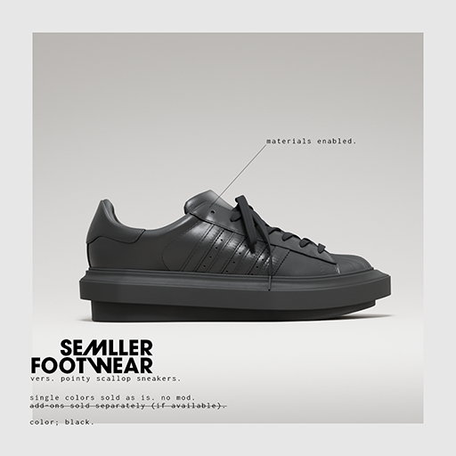 Semller - Pointy Scallop Sneakers Black (add)