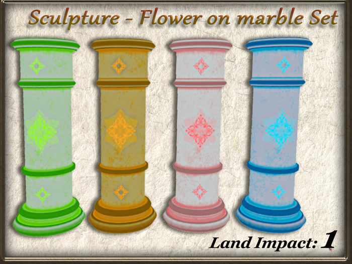 Sculpture - Flower on marble Set  (1 Li) Full Perm
