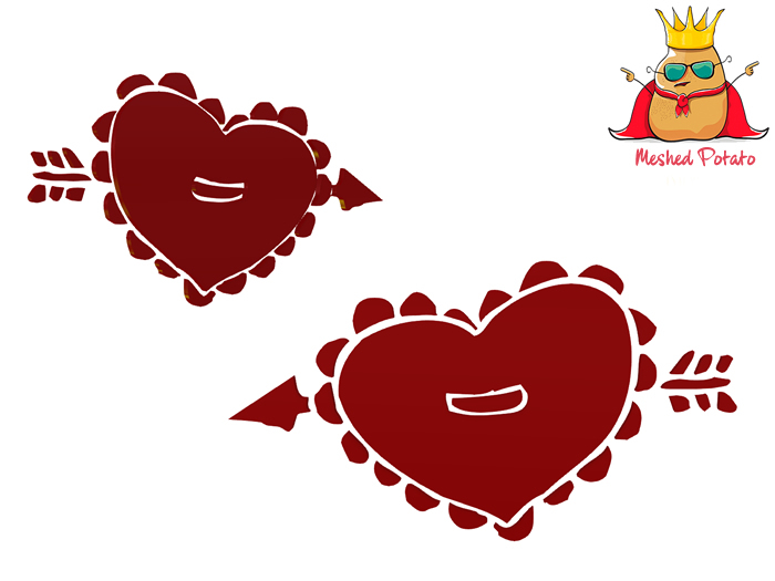 Meshed Potato - Valentine's Day Decal Silhouette 5 - Full Perm Mesh