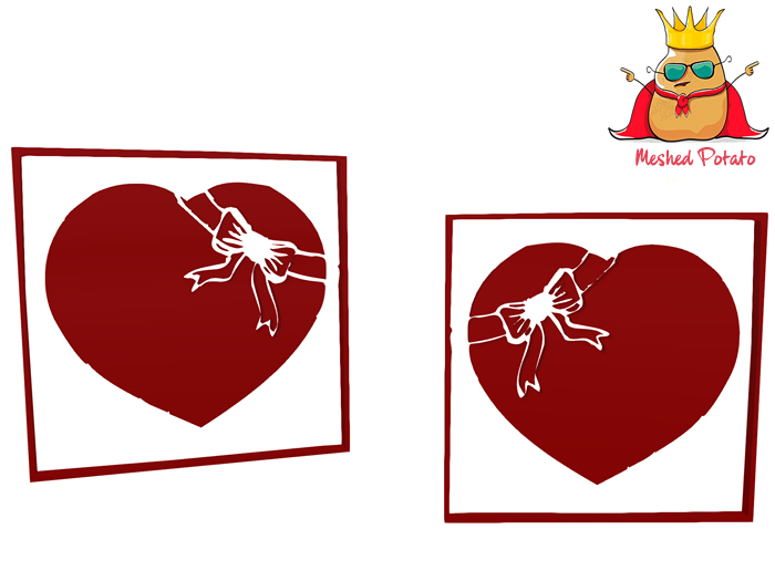Meshed Potato - Valentine's Day Decal Silhouette 7 - Full Perm Mesh