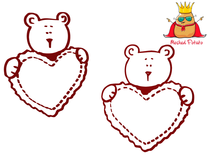 Meshed Potato - Valentine's Day Decal Silhouette 9 - Full Perm Mesh