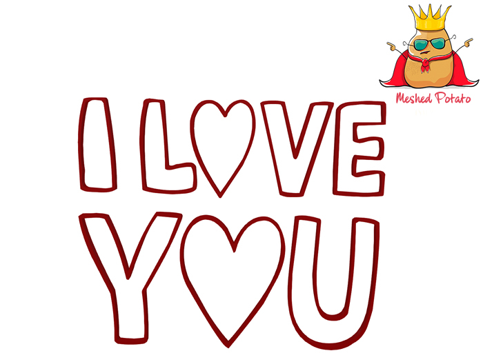 Meshed Potato - Valentine's Day Decal Silhouette 12 - Full Perm Mesh