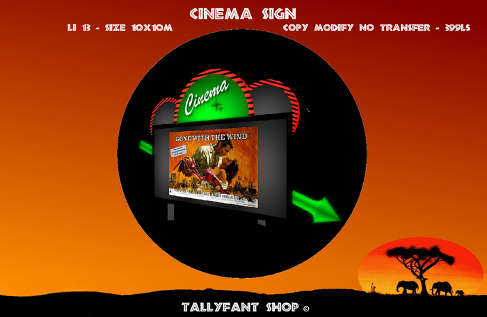 Cinema sign with changing posters  