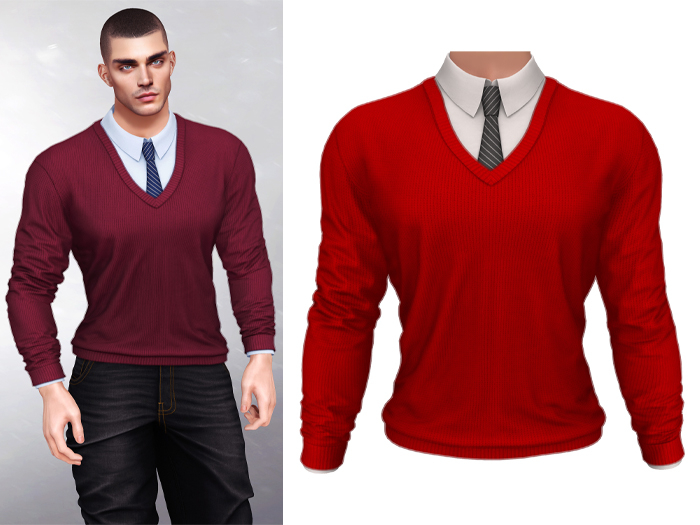 Mossu - Asher Pullover - Red 