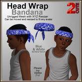 Head Wrap Bandana [2cute] Blue & White