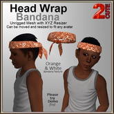 Head Wrap Bandana [2cute] Orange & White