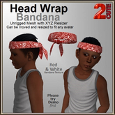 Head Wrap Bandana [2cute] Red & White