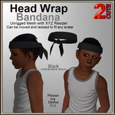 Head Wrap Bandana [2cute] Solid Black