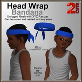 Head Wrap Bandana [2cute] Solid Blue
