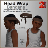 Head Wrap Bandana [2cute] Solid Brown