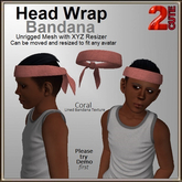 Head Wrap Bandana [2cute] Solid Coral