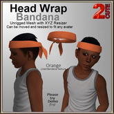 Head Wrap Bandana [2cute] Solid Orange
