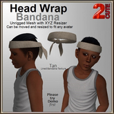 Head Wrap Bandana [2cute] Solid Tan