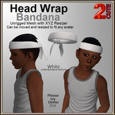 Head Wrap Bandana [2cute] Solid White