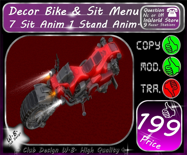 * Decor Bike * Include 7 Sit 1 Stand Anim * V 1 *