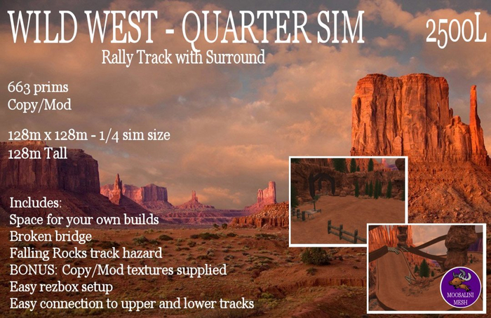Wild West 1/4 sim Rally Track