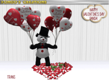 BMC3132- HAPPY VALENTINE'S DAY - PANDA WITH 12 BALLOONS.