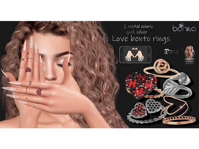 *Bonita* Love bento rings ( (MAITREYA , Legacy)
