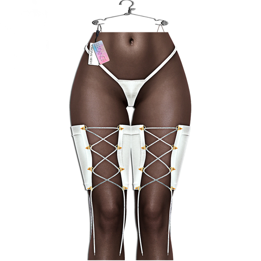 Elegance Boutique - "Tuan" - Panties & Harness - White KUPRA / Legacy & Perky / Maitreya & Petite/ Bellez