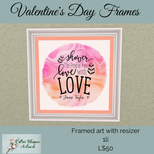 Cotton Blossom Artwork - James Taylor Quote Frame (bagged)