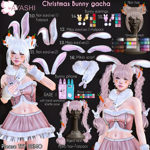 #14[^.^Ayashi^.^] Bunny earrings-set1