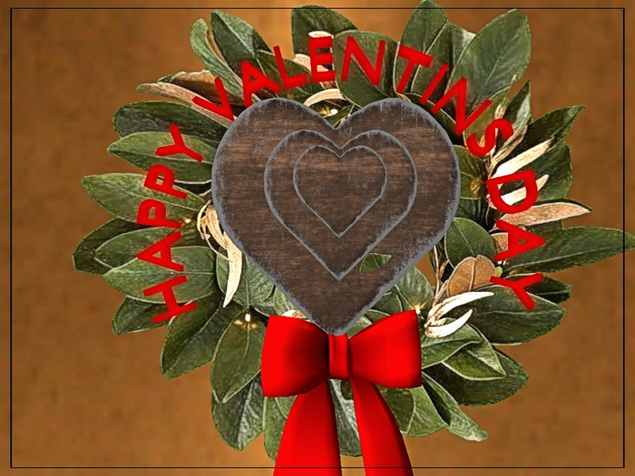 [AE] Gift Shop - Happy Valentine Rustic Heart Wreath