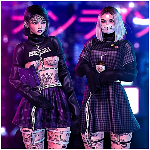 BJK* Tokyo StreetWear Dress without Pose RARE + TEXTURE HUD MAITREYA