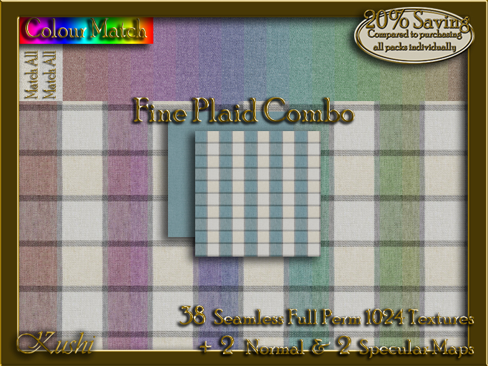 Fine Plaid Combo Seamless Texture Set