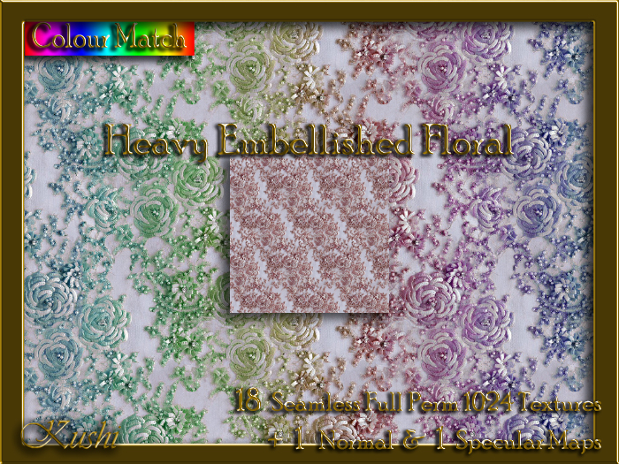 Heavy Embellished Floral Seamless Texture Set