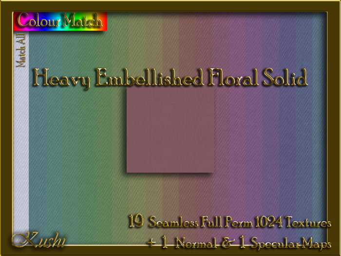 Heavy Embellished Floral Solid Seamless Texture Set