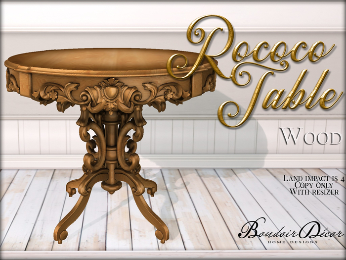 Boudoir-Rococo Table Wood