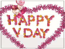 [AE] Gift Store - Floating Large Happy Vday Floral  Display & Balloons