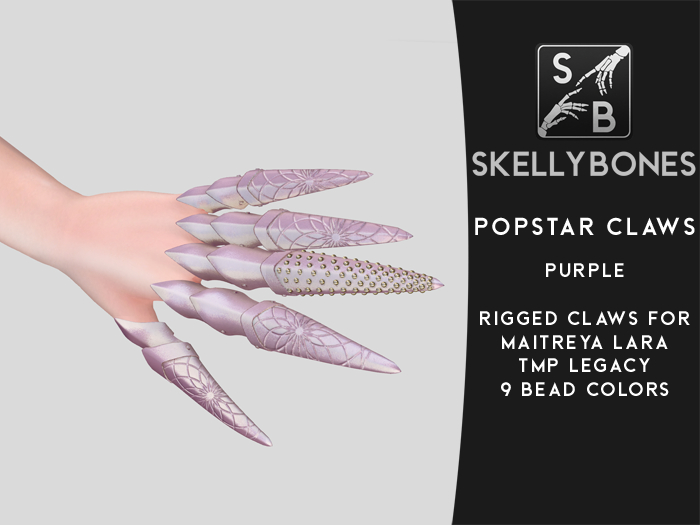 Skellybones -- Popstar Claws Purple for Maitreya Lara and Legacy