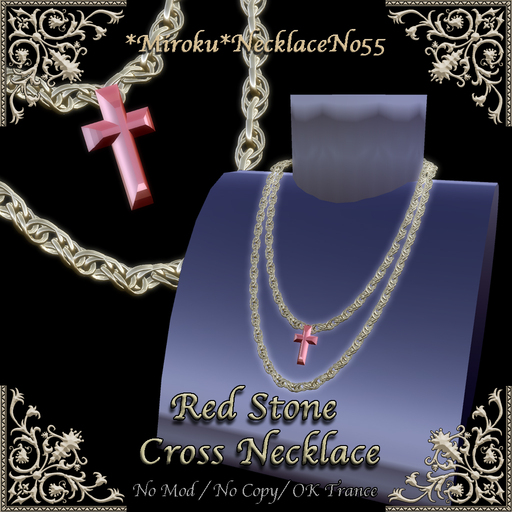 *Miroku*NecklaceNo55Red Cross Stone