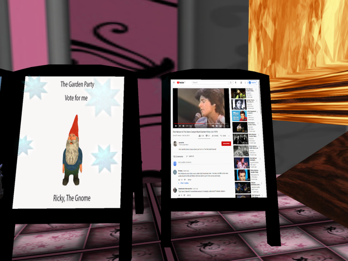 Vote Ricky the gnome sandwich board youtube player