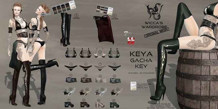 #18Wicca's Wardrobe - Keya Armguards [Brown] [GACHA]