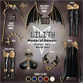 LUAS LILITH SET BLACK + RARE NO Scythe (6 Pcs) MAITREYA/LARA