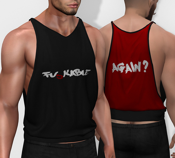 Loose Tank "Again" for men TwoSided(add me)