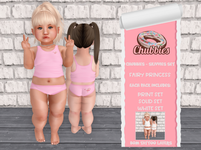 CHUBBIES - SKIVVIES SET - FAIRY PRINCESS/PINK