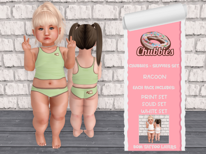 CHUBBIES - SKIVVIES SET - RACOON/GREEN