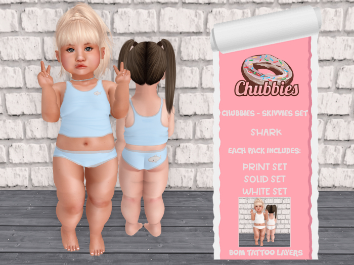 CHUBBIES - SKIVVIES SET - SHARK/BLUE