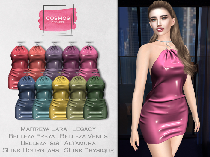 [COSMOS] Luna Neckholder Dress Latex / 10 Colors Fatpack