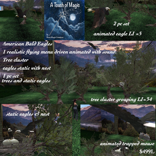 American Flying eagle menu driven-& trees with nest-Box